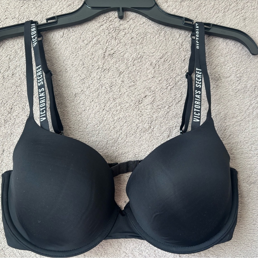 Victoria's Secret Black Bra with Logo Straps